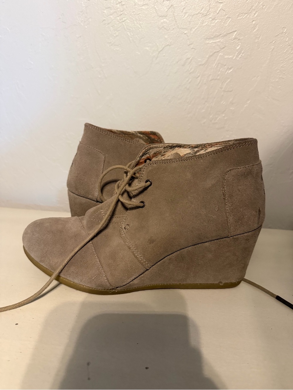 TOMS Wedge Boots in Taupe